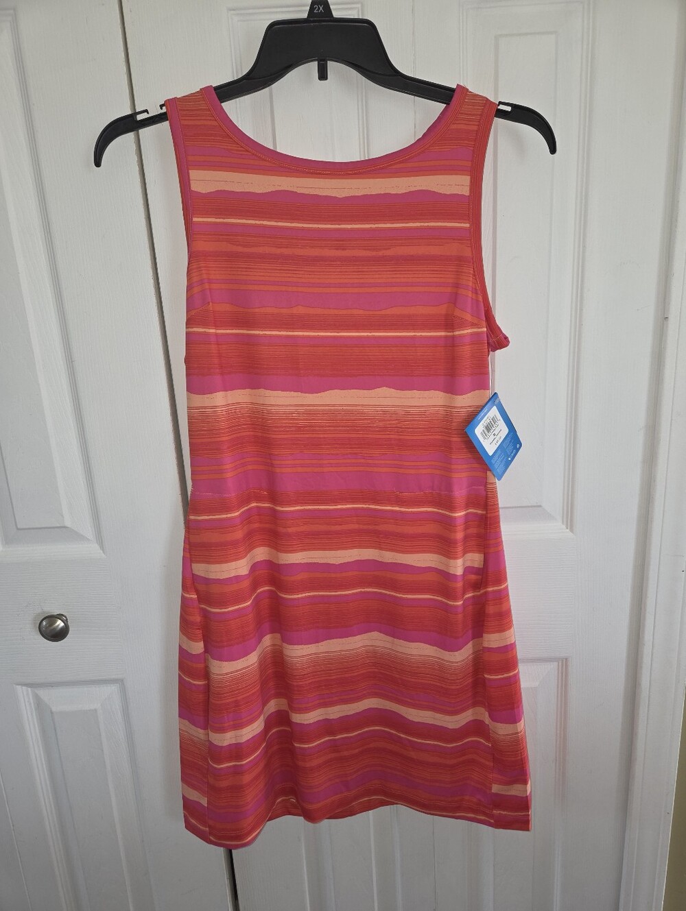 NWT Women's Chill River Printed Dress Bright Orange & Pink  By Columbia Size Med